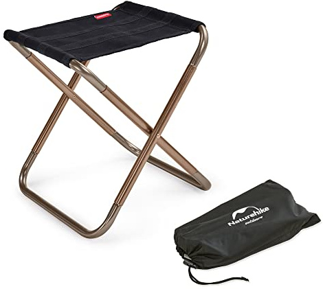 Naturehike Tabouret de Camping Tabouret Pliant Portable Chaise Portable Mini Tabouret Pliant Tabouret de Pêche Randonnée Jardin Plage Escalade (Noir)