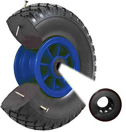 TRUTZHOLM Sackkarrenrad 260x85mm Vollgummi 3.00-4 PU Ersatzrad für Sackkarre mit Kunststofffelge (Blau, zentrierte 75 mm Nabe)