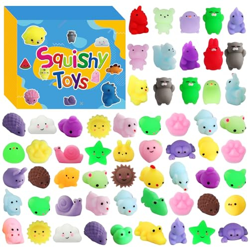 200 Pcs Mochi Squishy Toys, Kawaii Squishies Bulk Party Favors for Kids 4-8 8-12 Boys Girls Toddlers Teens, Gifts for Eastet Egg Fillers Birthday Party Classroom Prizes Goodie Bag Stuffers