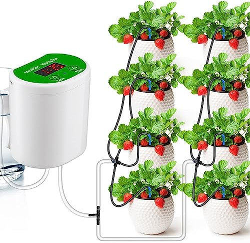 Système d'irrigation goutte à goutte automatique avec minuteur et kit d'arrosage automatique pour plantes de jardin