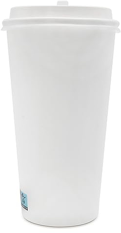 Wellsamed WELLSACUP 1000 Pappbecher 440 ml mit Deckel, Weiß, geeignet für Heißgetränke, Coffee to Go, Business, Veranstaltungen, Party