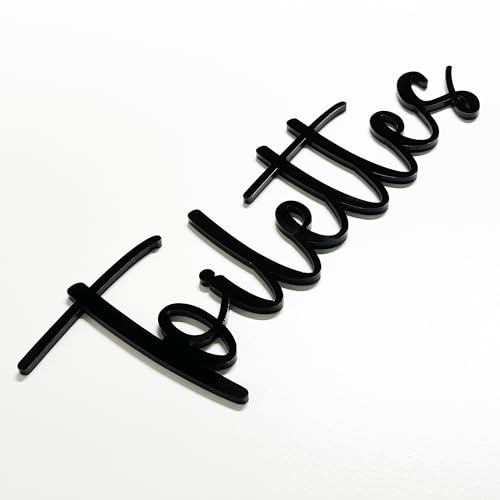 codiarts. Plaque de porte 3D | Toilettes | Bain | Bureau | Atelier | Cuisine | Verre acrylique découpé au laser | Adhésif (Toilettes)