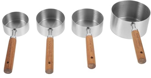 STOBAZA 1satz Messbecher Set Mit Holzgriff Teiliges Set Für Präzises Von Flüssigkeiten Und Feststoffen Für Küche Restaurant