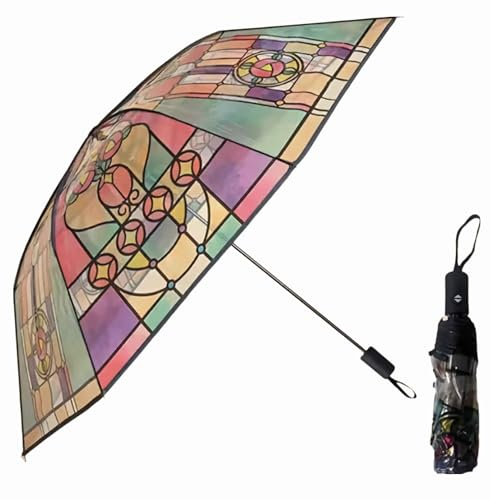 Lefe Liee Parasol vintage transparent, joli parapluie pliable automatique, ouverture et fermeture automatiques, parapluie pliable pour femme, compact et unique
