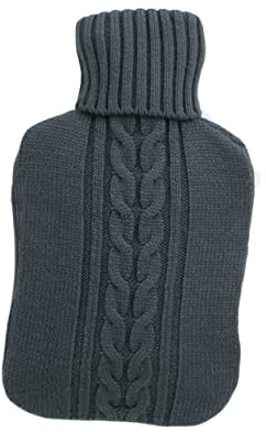 Anneome 2l Wärmflaschenbezug Strickhülle Aus Acrylfasern Und Gummi Grau Für Schnelle Schmerzlinderung Und Hautschutz Weicher Beutel Für Komfort Und Wärme Im Bett
