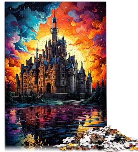 Puzzle, Lernspiele, Die farbenfrohe Psychedelie von Schloss Chambord, Puzzle 1000 Teile für Erwachsene, Holzpuzzle, Puzzle als Geschenk, 1000 Stück (50 x 75 cm)
