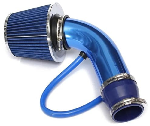 DZSLLOOI Ansaugrohr Luftfilterrohrsatz Für Automobile, Umgerüstet, 76 Mm, Hoher Durchfluss Ansaugluftrohrfilter Pilzkopf Lufteinlassrohr(Blau)
