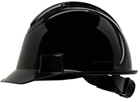Honeywell North Schutzhelm mit Kurzem Schirm, Belüftet, Schwarz, Dual-Lock-Mechanismus, 4-Punkt-Ratschenaufhängung, Hochdichtes Polyethylen, NSB21011E (1 Stück)