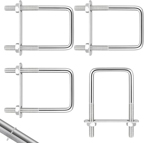 Bügelschraube M8 70 X 110 mm, U Bügel Mit Gewinde, 4 Stück, mit Muttern | Formstabil, rost‑ und korrosionsbeständig, geeignet zur Befestigung von Fahrrädern, Rohren, und Werkstattgeräten