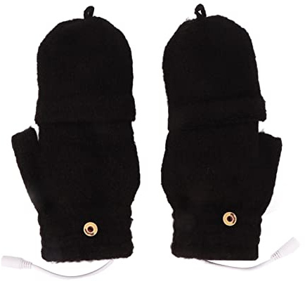 Mitaines Chauffées, de Réchauffement Rechargeables de Réchauffement à Main à Demi-Mains électriques Chauffage Double Face pour Ordinateur Portable USB Chauffants pour Intérieur Extérieur