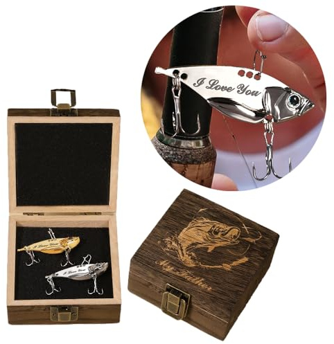 Angelköder mit Gravur | Angelhaken aus Metall | Angelgeschenke für Ihn Mann Freund | Angelköder zur Hochzeit | Bräutigam, Angelantrag | Fischköder Benutzerdefinierte | Fischer Fischen Locken Geschenk