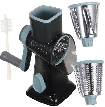 COLLBATH Râpe à Fromage Rotative Manuelle Compacte avec Manivelle Trancheuse Multifonction pour Légumes et Fruits Base Antidérapante pour Cuisine Coupe Uniforme et Gain de Place
