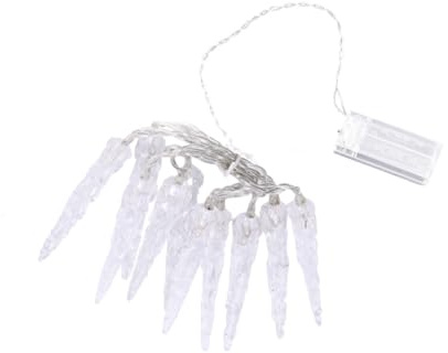 OUNONA Eiszapfen Lichterkette Warmweiß Batteriebetrieben Lichtervorhang Flexibel für Garten Balkon Party Dekoration Weihnachten Hochzeit