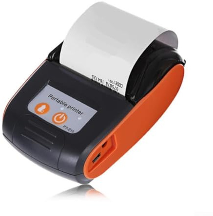 YobiLife Tragbarer Thermobondrucker, 58 mm, Hochgeschwindigkeitsbetrieb, leiser Betrieb für Android für iOS, für POS, Einzelhandel, Gastgewerbe (Orange)