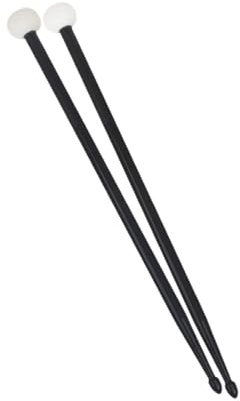 OSRGZRNGR Lot de 2 baguettes à percussion portables pour exercices de timbales et d'éducation musicale Noir 42,3 x 3,5 x 1,3 cm