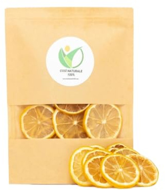 COSI NATURALE 100% Limoni essiccati BIO Naturali 100% per cocktail tè tisane torte Limoni disidratati a fette senza zuccheri aggiunti Naturali (100g)