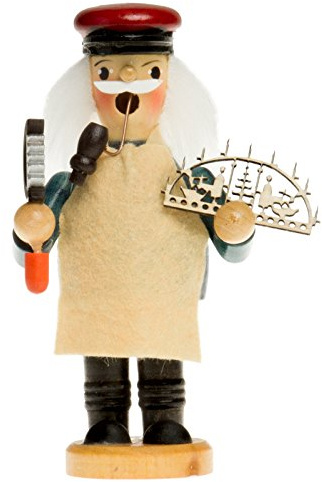 SIKORA Räuchermännchen aus Holz Rääucherfigur Deko Weihnachtsfigur Verschiedene Motive - RM-C, Farbe/Modell:C13 blau - Schwibbogenbauer, Höhe in cm:Höhe ca. 13.5 cm