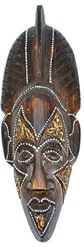 Coco Papaya Masque en bois 30cm - crête africaine - décoration ethnique chic.