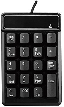 2,4 G Ziffernblock, kewalker 19 Tasten Wasserdicht Kabellose Silent Ziffernblock mit Mini USB-Empfänger, für Laptop/Notebook, Kompatibel mit Windows System...