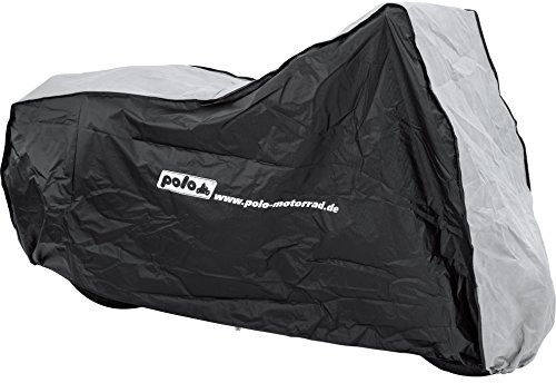 Polo Motorradabdeckung Motorradplane Motorradgarage Outdoor Abdeckplane IV atmungs. Größe XL = 310/145/75cm, Unisex, Multipurpose, Ganzjährig, PVC, schwarz