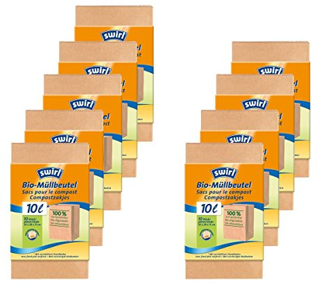 Swirl Bio-Müll-Papier-Beutel 10L 10 Stück (9er Pack)