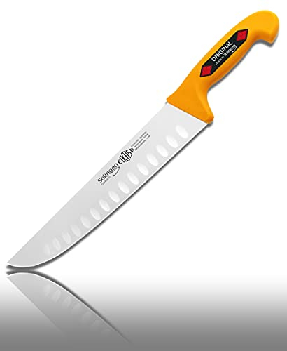 EIKASO Solingen Blockmesser mit Kullenschliff 26cm Klinge aus Molybdänstahl 1.4116 mit rutschfestem ergonomischen Griff Schlachtermesser Metzgermesser Butcher Knfife Germany