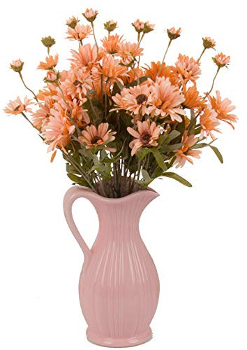 cn-Knight 12pcs Künstliche Gerbera-Gänseblümchen,52cm Langer Stiel Künstliche Gänseblümchen,für Zuhause Dekoration,Mittelstück,Hochzeit,Brautstrauß,DIY,Tiefes Champagner