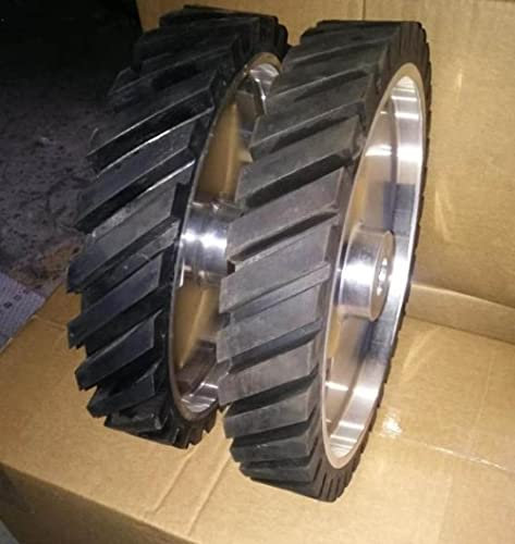 1 unidad de 200 * 75 mm, rueda de goma serrada, lijadora, rueda, lijadora, rueda de contacto, orificio interior de 35 mm