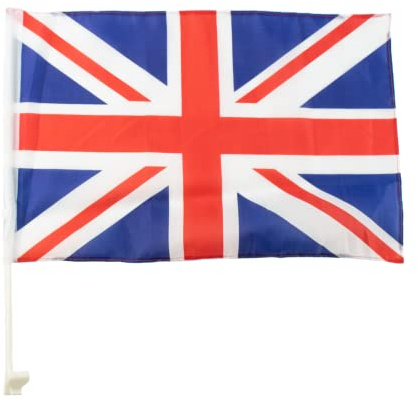 TRIXES 2 Stück Jubilee Union Jack Autoflaggen - UK Flagge Dekoration - Britische Flagge Autozubehör - Für England, Schottland, Wales und Nordirland - Perfekt für Nationalfeiern
