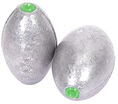 Atibin Removable Egg Lead Fishing Sinkers Saltwater Fishing Oval Sinkers Shot Drop Weight Sinker Set 10pcs 1oz