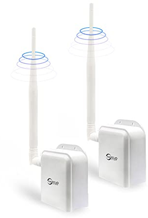 Wireless Bridge Point-to-Point Long Range Wireless Access with High-Gain Antenna, 2.4G WiFi Bridge Repeater Supports 2600 feet Outdoor Transmission Distance, Air Ethernet Cable