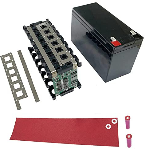 Kits de Bricolaje 18650 Soporte para Caja de batería, Anillo Aislante de batería 18650, Tiras de níquel Puro para batería de Litio DIY (Negro)
