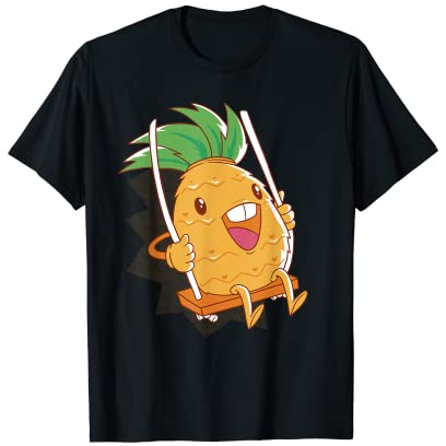 Ananas sur une balançoire Fruit de dessin animé T-Shirt