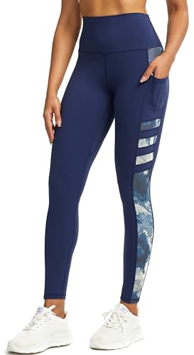Tuspryt Sport Leggings Damen mit Taschen，Blickdicht Sporthose Damen lang Trainingshose Yogahose Fitnesshose Laufhose Leggings