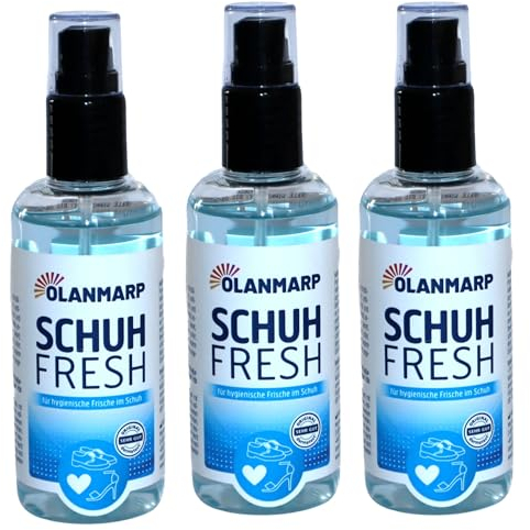 Olanmarp Schuhfresh – Das Ultimative Schuhspray für Hygienische Frische und Geruchseliminierung Dermatologisch sehr gut getestet - Made in Germany (300.00 ml (3er Pack))