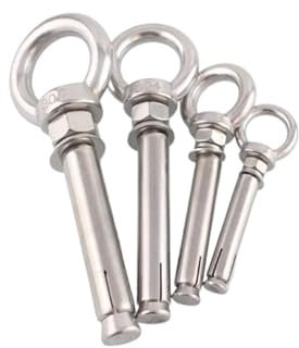 JrEam 10 Stück M6 M8 M10 M12 Ankerbolzen mit Ringmuttern Edelstahl Ankerbolzen Hülsenanker Expansionsbolzen Edelstahl 304 (Size : 120mm, Color : M6)