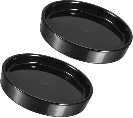 M METERXITY 2-pack växtunderlägg – keramisk rund blomkruka underlägg suckulent blomkruka avloppsskål för inomhus- och utomhusbruk (10 cm, svart)