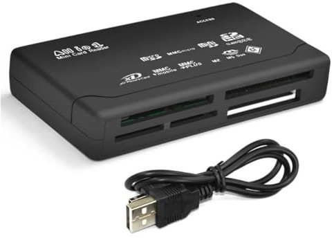 2 Pack CR-A 6-Slot All-in-One USB 2.0 Card Reader Writer Portable Plug Play Multi Card Reader/Writer Compatible with Most OS Memory Cards (not for Sony Memory Stick) Micro SD Cards,with USB Cable
