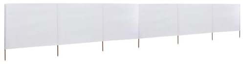 JUDYY 6-teiliges Windschutzgewebe 800 x 80 cm Weiß, Zaun Sichtschutz, Sichtschutz Garten, Windschutz, Gartensichtschutz, Bauzaun Sichtschutz, Terassen Sichtschutz - 44543
