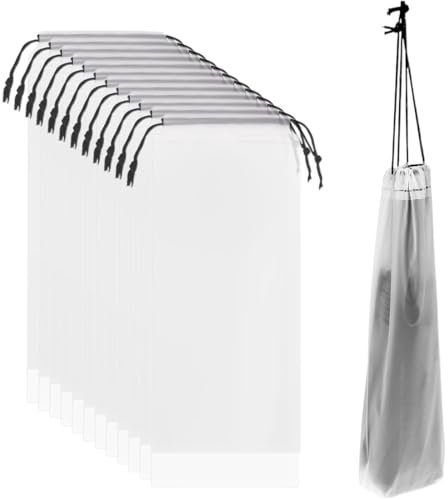 Sac transparent, Lot de 10 sacs de rangement transparents imperméables pour parapluie, tapis de souris, chaussettes, vêtements, serviettes