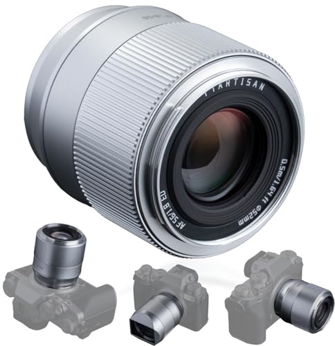 TTArtisan AF Objectif 56 mm F1.8 XF pour X Mount Autofocus APS-C X-A1 X-A10 X-M1 X-T1 X-T10 X-T100 X-PR01 X-PR03 X-E1 X-E2S XS10 X-H1 X-H2S et plus encore Argenté