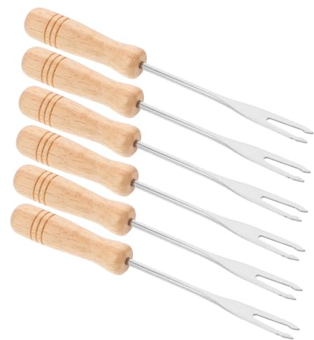 PRETYZOOM 6pièces Fourchettes à Fondue Télescopiques Bois Pour Chocolat Fromage Fruits Et Pâtisserie Set De Outils De Cuisine Facile à Nettoyer Et Transporter