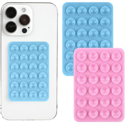 2 soportes de silicona con ventosa para teléfono, agarre adhesivo de silicona para teléfono, soporte de teléfono con ventosa antideslizante, soporte para teléfono de ducha con espejo manos libres,