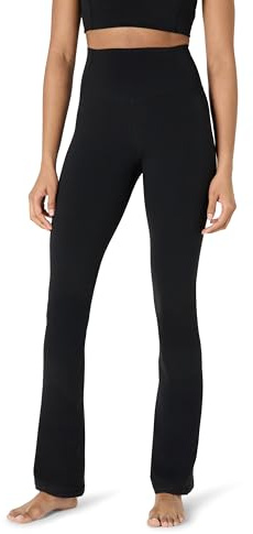 Amazon Essentials Active FormFlex Yogahose für Damen, hohe Taille, Bootcut, 80 cm Schrittlänge, volle Länge, Schwarz, Größe XL