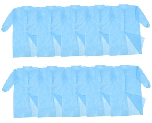 VILLFUL 10pcs Non-Woven Disposable Lab Coats with Buttons Lightweight Protective Suits for Adults Comfortable Fit for Various Body Types for Workplace and Laboratory Use
