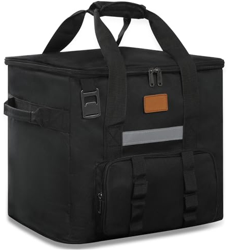 REDCAMP Borsa termica da 40 l, grande borsa termica con tasca frontale, apribottiglie, XL, impermeabile, borsa termica da picnic, per attività all'aperto, campeggio, trasporto alimentare, colore nero