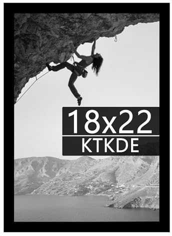 KTKDE 18x22 Picture Frame, Poster Frame Wooden Black, Puzzles Posters Photos or Artwork Photo Frame Vertical & Horizontal Wall Hanging