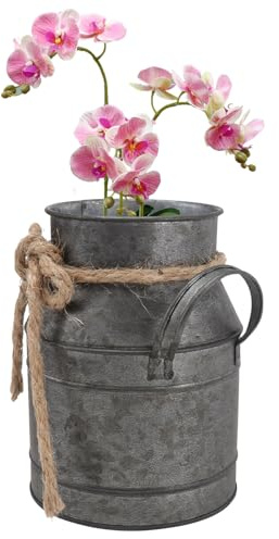 Sosoport Retro Iron Flower Bucket Vintage Milk Can Decoration for Dining Table Decor Wedding Decor Garden Display Ornaments