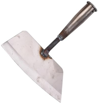 LOORGVEL Bêche De Jardinage en Acier Forgé Blanche Antirouille pour Désherbage Domestique, Pelle à Main Compacte Et Légère, Outil De Bêche Pratique pour Plantation Et Transfert De Terre