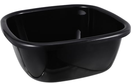 VALICLUD Bacinella in Plastica Nera di Media Capacità Quadrata, Facile da Pulire e Portatile, per Cucina e Viaggi, Lavaggio Chioma e Bucato a Casa